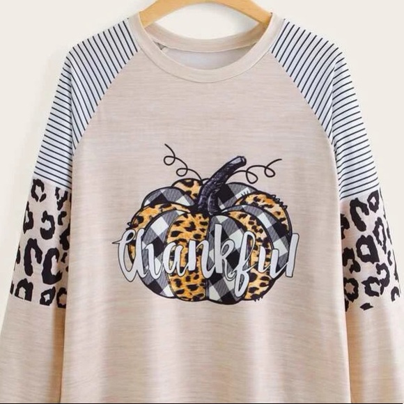 Thanksgiving Fall Pumpkin Graphic Top & Halloween - Picture 1 of 6